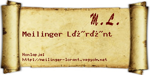 Meilinger Lóránt névjegykártya